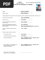 Driving Licence Renewal Application Form | PDF | Driver's License | License