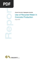 Use of Recycled Water in Concrete Production: Cement Concrete & Aggregates Australia