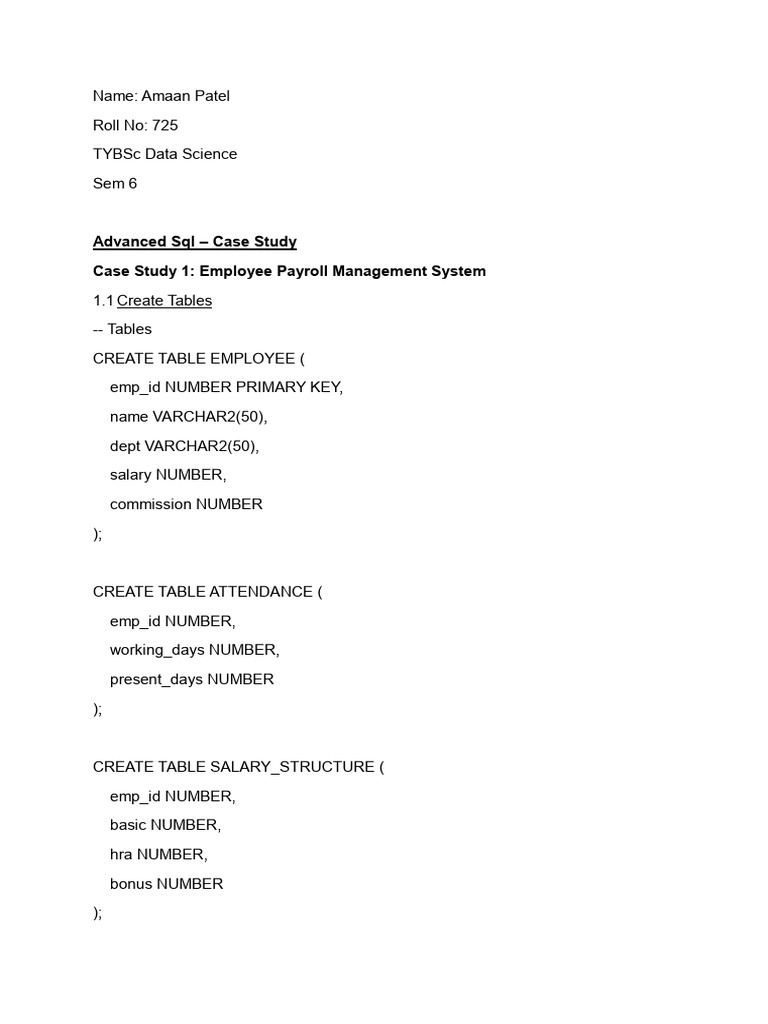 PLSQLCS | PDF | Payroll | Sql
