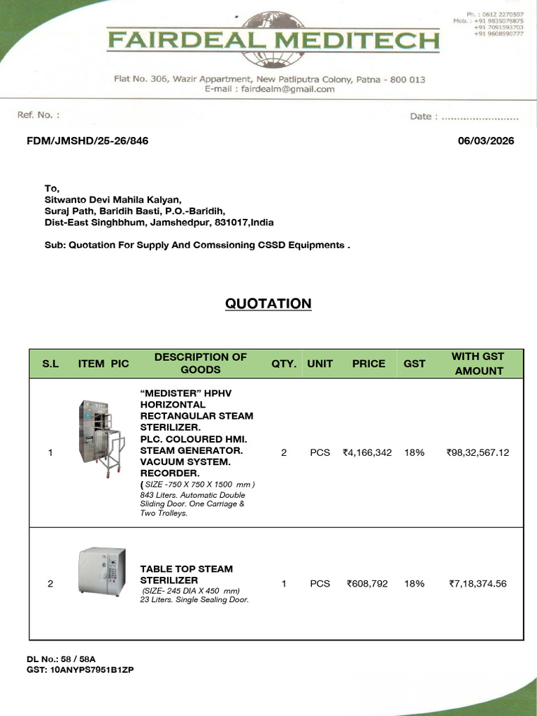 Sitwanto Devi - CSSD Equipments-20260306173053 | PDF