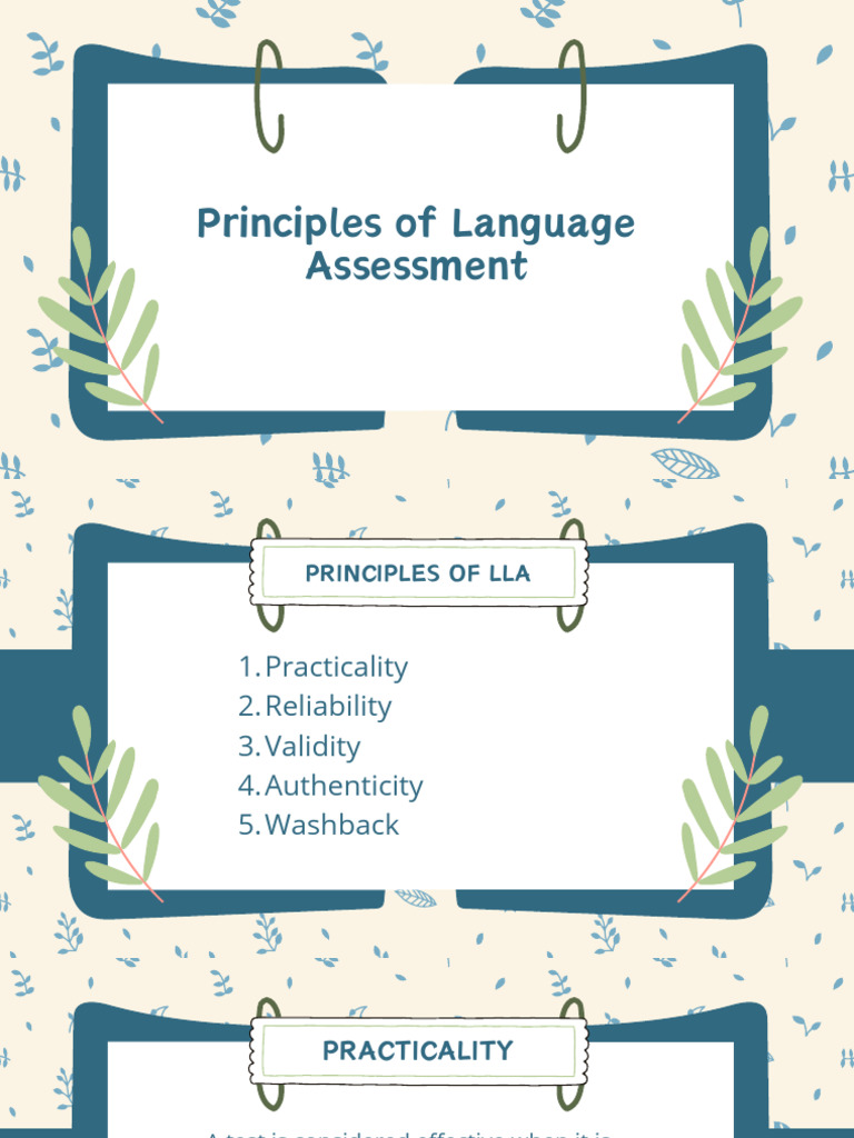 Principles of Language Assessment | PDF | Educational Assessment ...