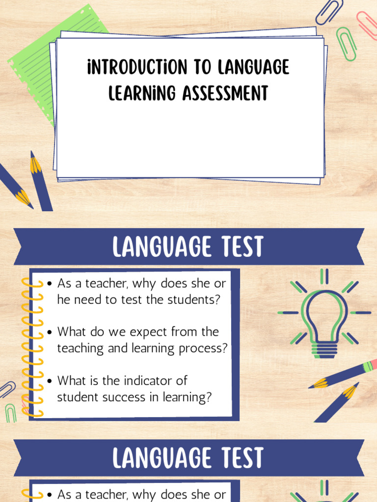 Intro To Language Learning Assessment | PDF | Educational Assessment ...