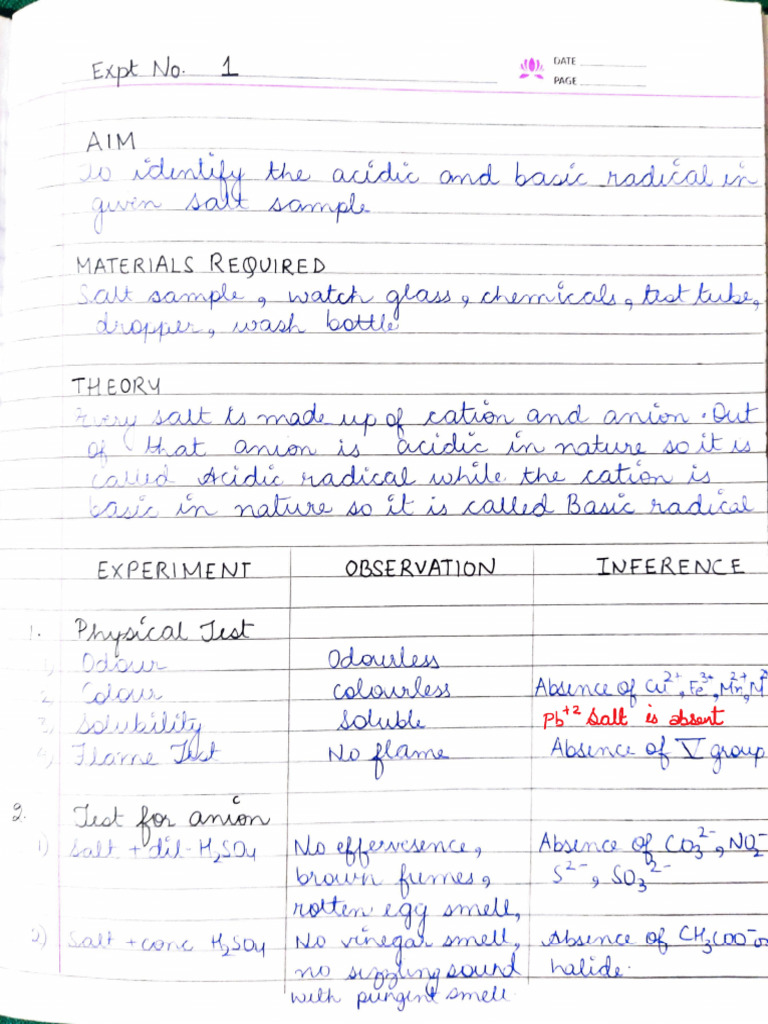 Salt Analysis | PDF