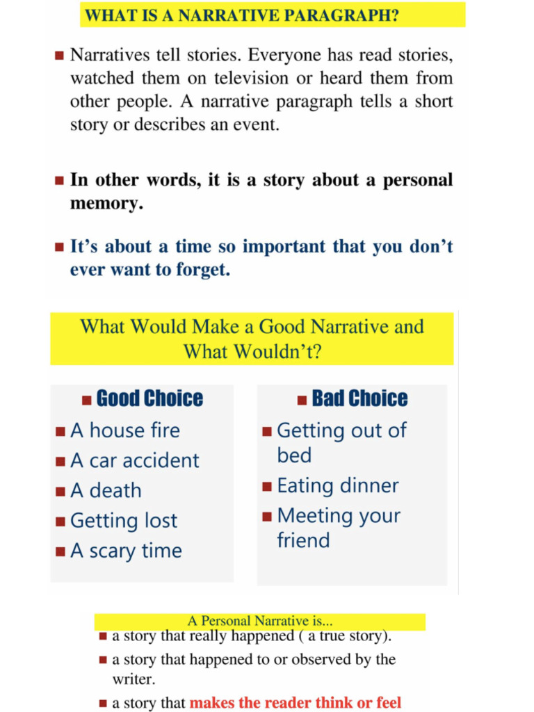 Writing A Narrative Paragraph | PDF | Subject (Grammar) | Verb