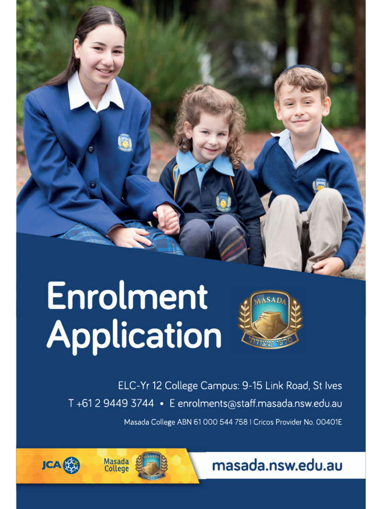 Masada College Enrolment Application Form - May2022 | PDF