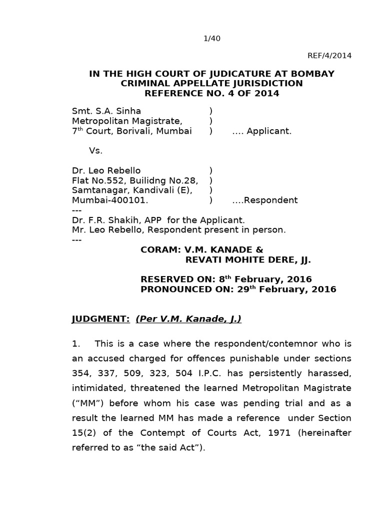 Contempt - Bombay High Court | PDF