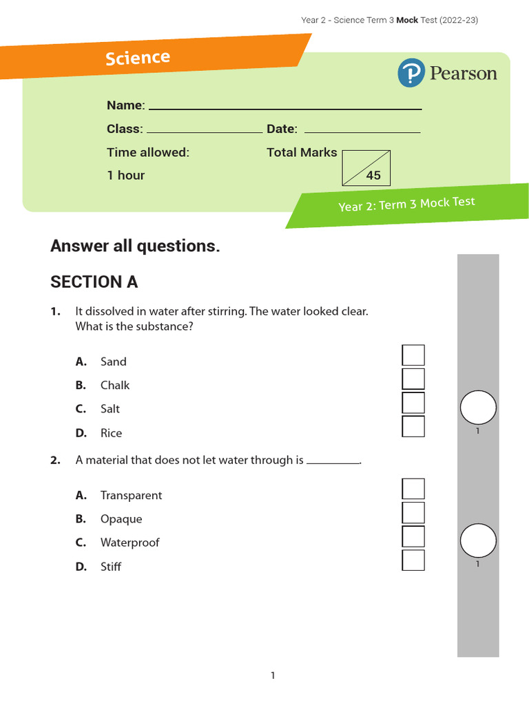 Science: Answer All Questions. Section A | PDF | Planets | Astronomy