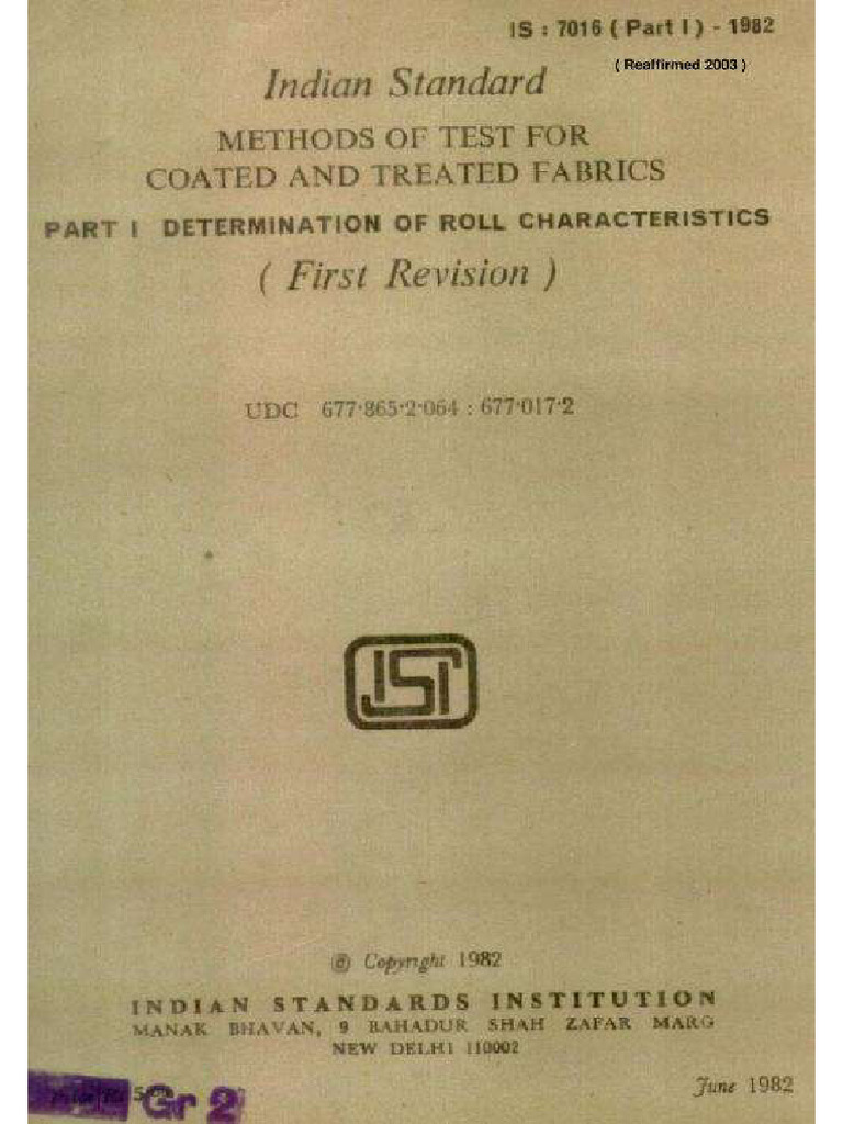 IS 7016 (Part1) | PDF