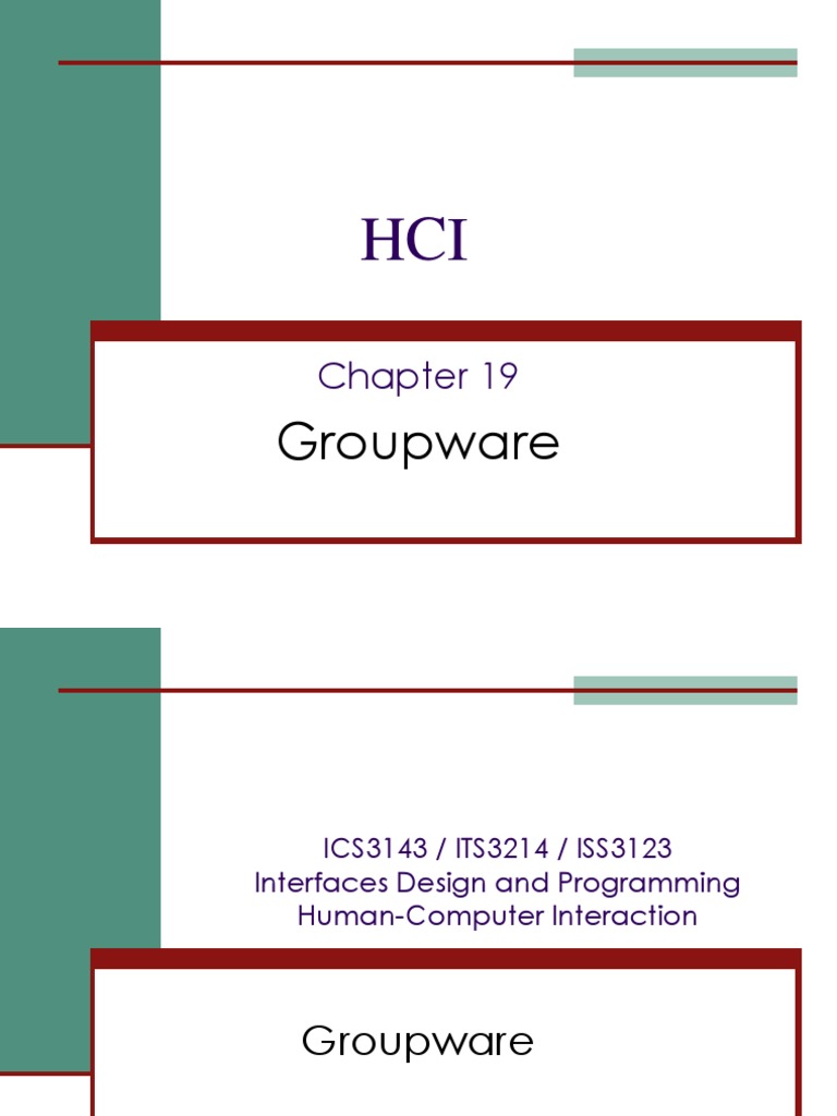Hci Chap 19 Groupware Pdf Videoconferencing Human Computer