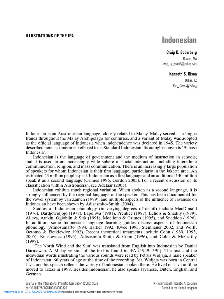 Indonesian | PDF | Indonesian Language | Human Voice