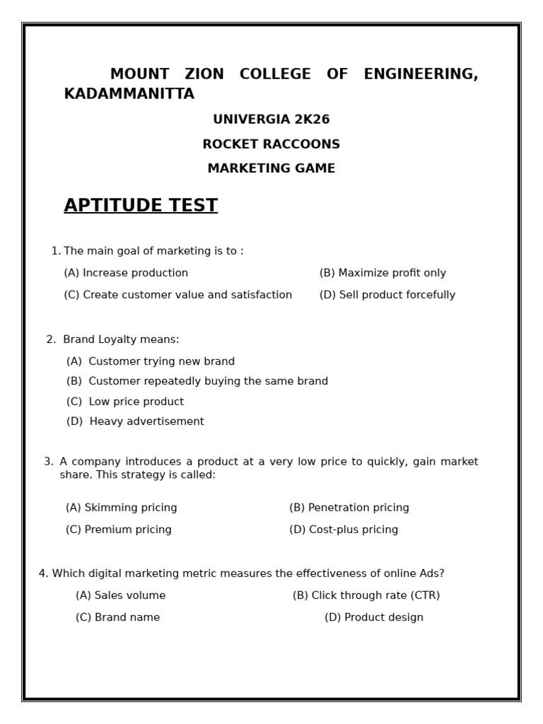 Marketing Questions 25qtns | PDF