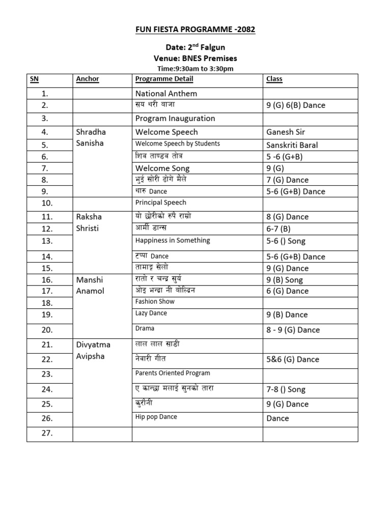 Fun Fiesta Program Arrangement Senior | PDF