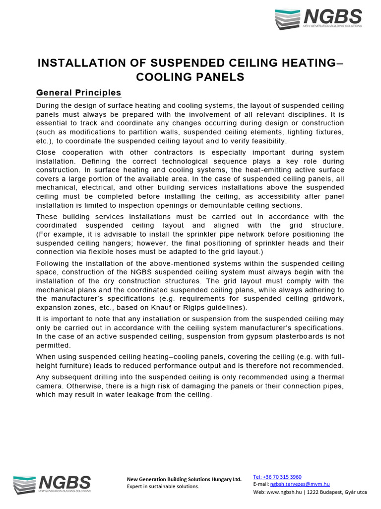 NGBS Suspended Ceiling Panel Installation | PDF | Ceiling | Building ...
