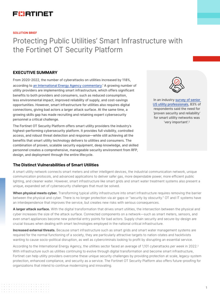 Protecting Public Utilities' Smart Infrastructure With The Fortinet OT ...