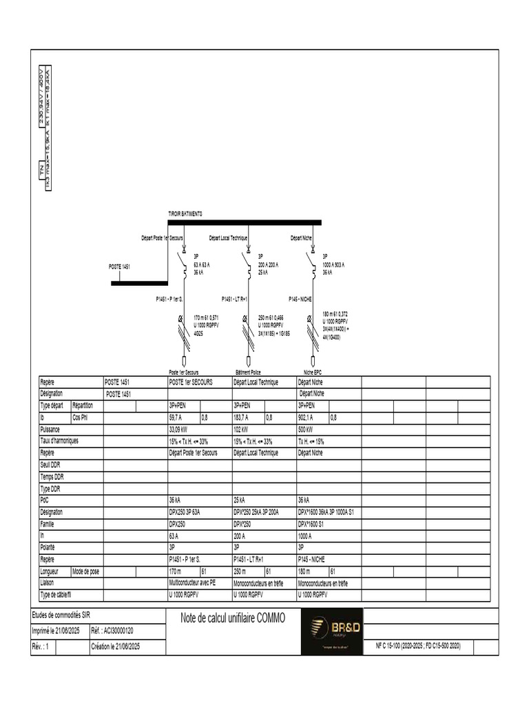 Schema Uniilaire Complet Batment - TRV Commodites Hds | PDF