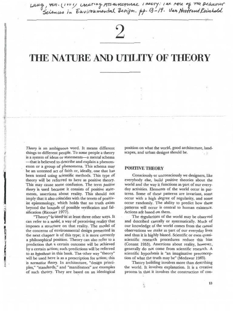 The Nature and Utility of Theory | PDF