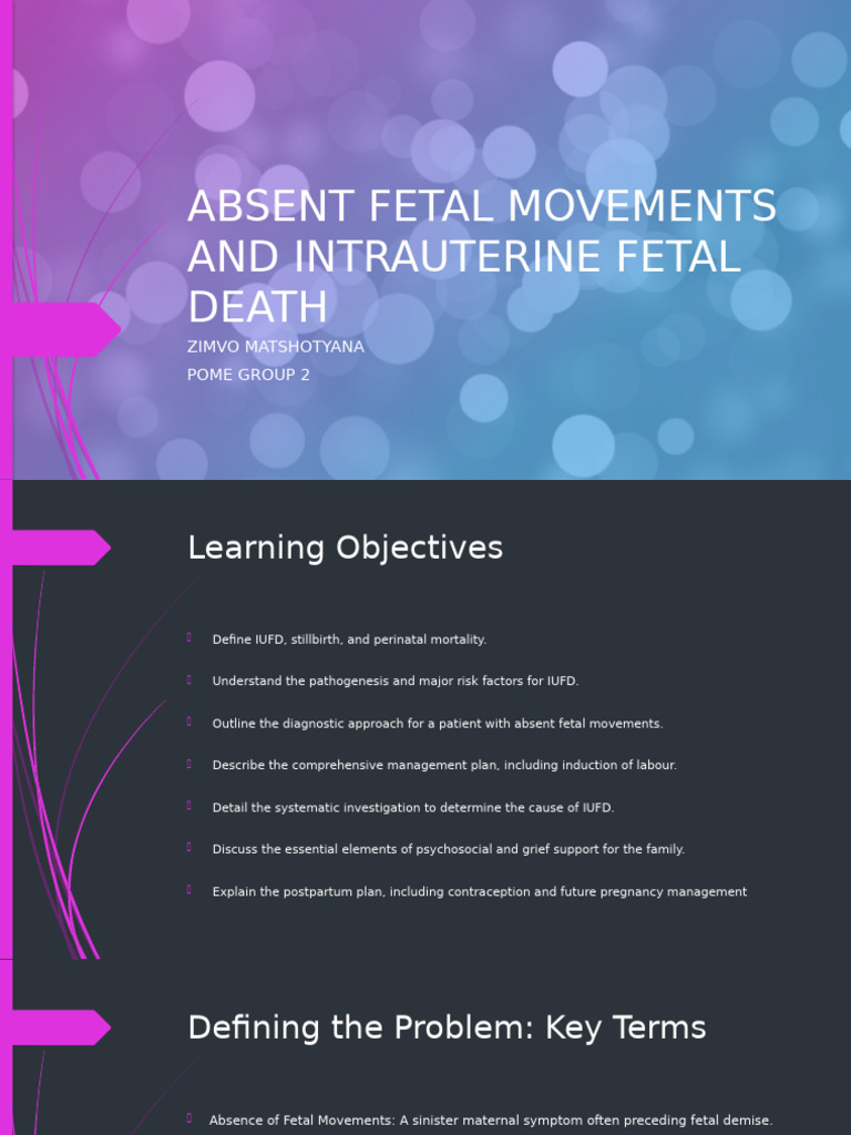 Absent Fetal Movements and Intrauterine Fetal Death | PDF | Fetus ...