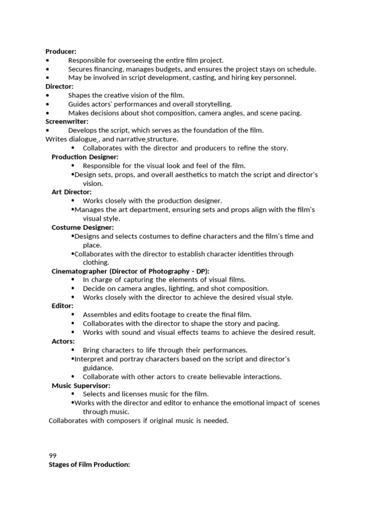 Stages of Film Production | PDF | Film Director | Filmmaking