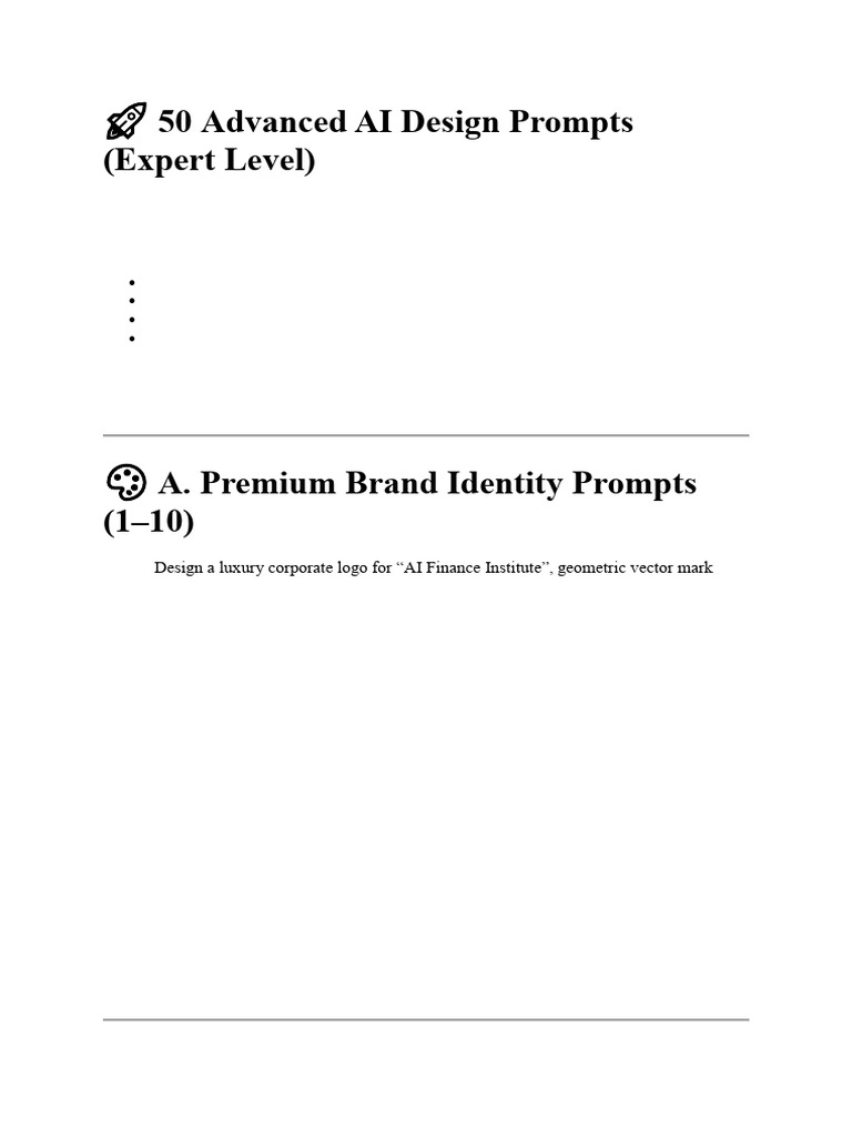 07 - 50 Advanced AI Design Prompts | PDF | Page Layout | Infographics