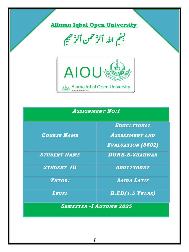 8602 1 Dure E Shahwar | PDF | Educational Assessment | Standardized Tests