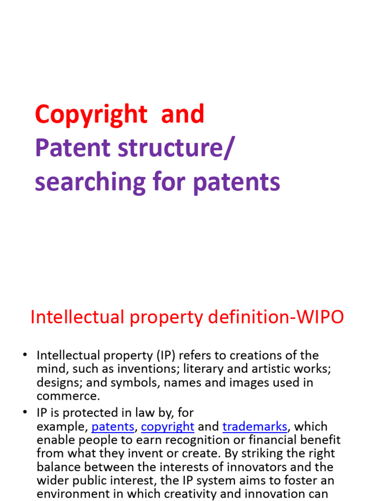 Handout 5 Patent Structure and Searching Minimal | PDF | Intellectual ...