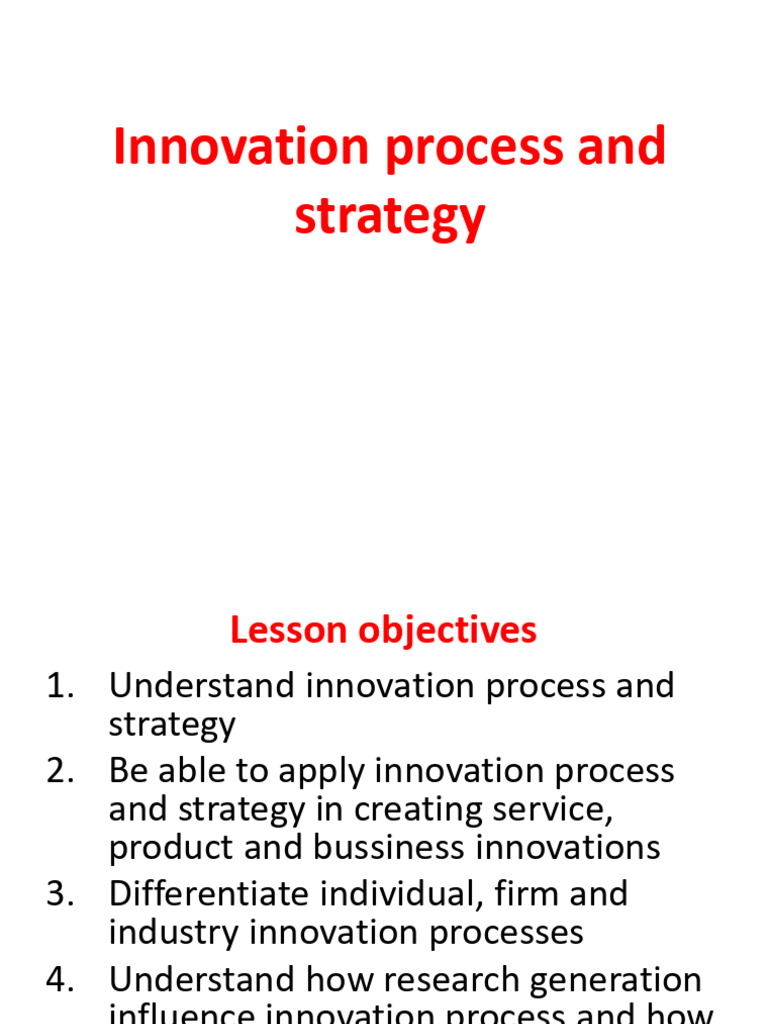 Handout 3 Innovation Process and Strategy | PDF | Innovation | Creativity