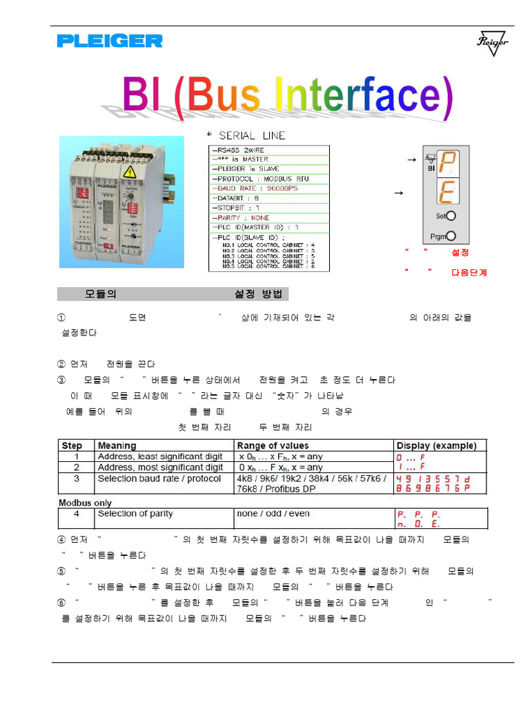 How to Set Serial Interface of BI (한글) | PDF