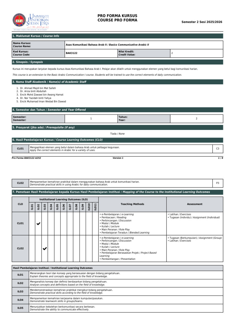 Proforma BAK3122 | PDF