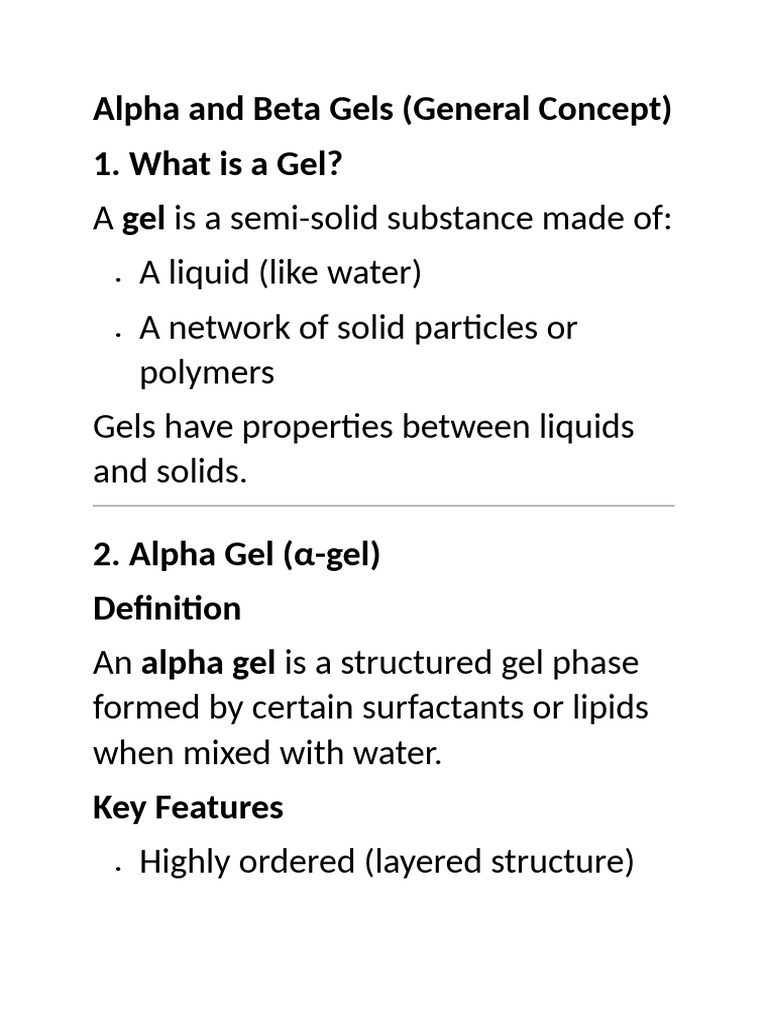 Alpha and Beta Gels | PDF | Topical Medication | Gel