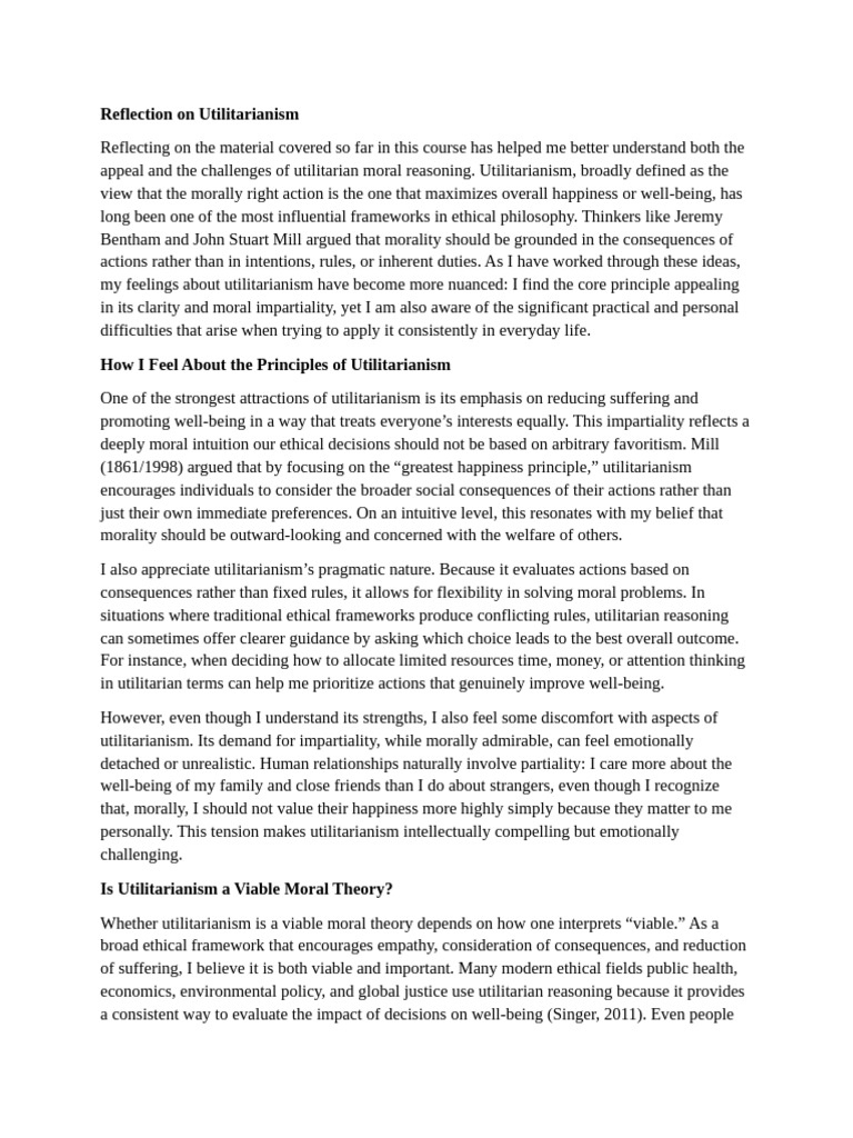 Assignment Activity Unit 5 | PDF | Utilitarianism | Well Being