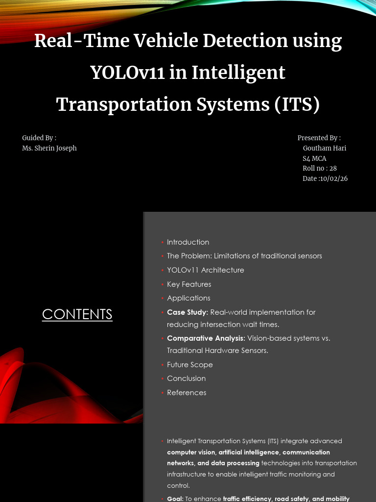 Real-Time Vehicle Detection Using YOLOv8 in Intel... | PDF | Traffic ...