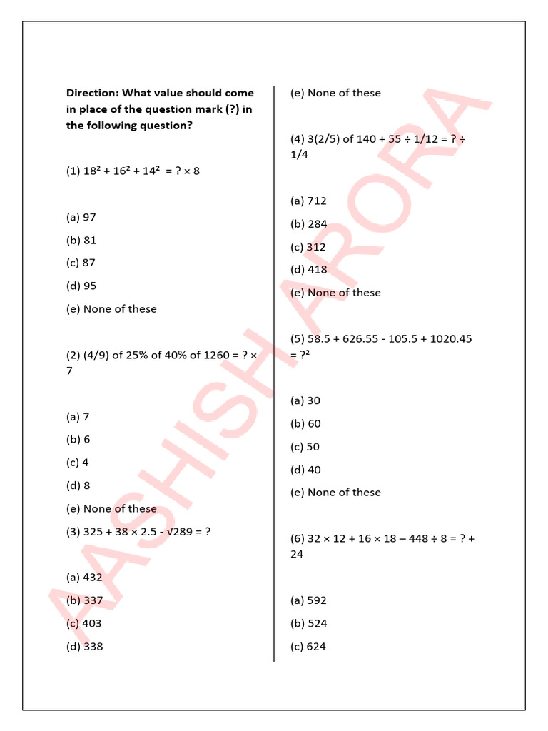 Simplification 200 Questions | PDF