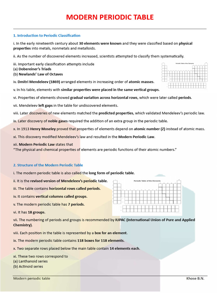 PT Notes | PDF | Periodic Table | Chemical Elements