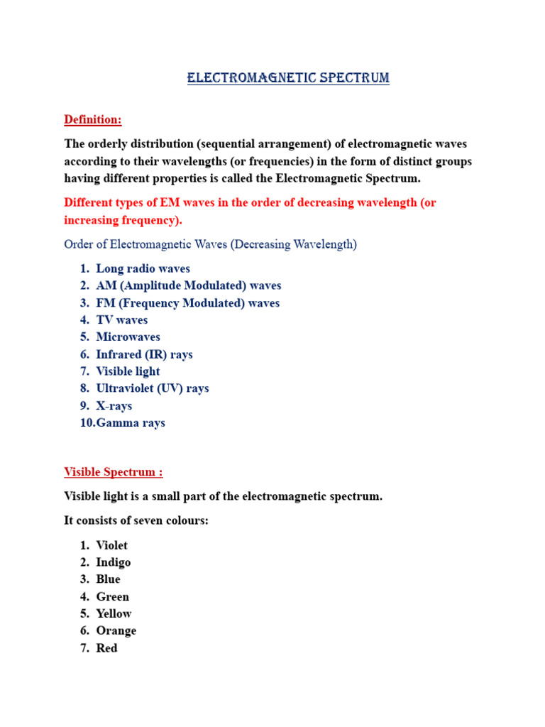 Electromagnetic Spectrum | PDF | Electromagnetic Spectrum ...