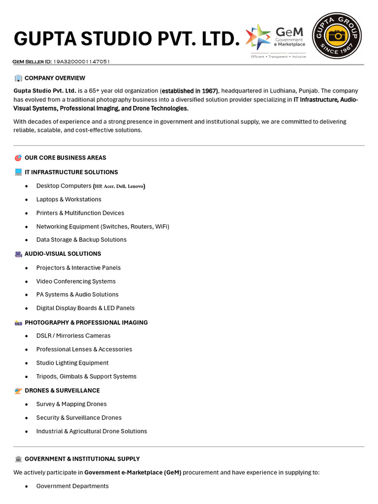 Gupta Studio PVT LTD | PDF | Laptop | Desktop Computer