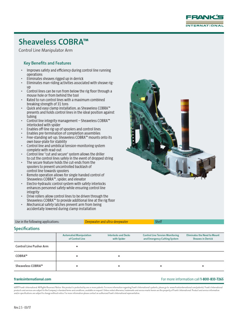 Sheaveless Control Line Manipulator Arm SCLMA | PDF | Manufactured Goods