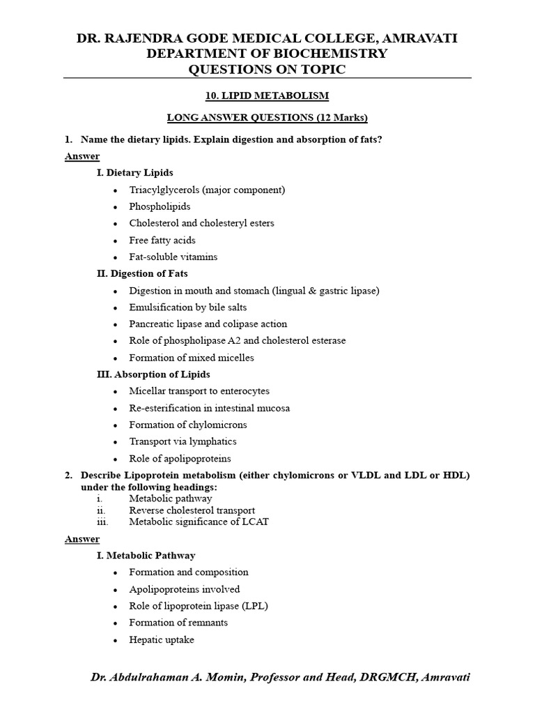 Lipid Metabolism | PDF | Cholesterol | Lipoprotein