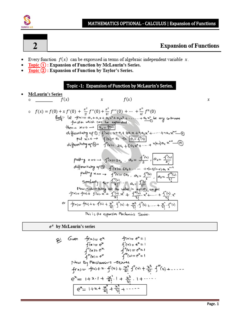 CHAPTER-2 - Expansion of Functions | PDF | Function (Mathematics ...