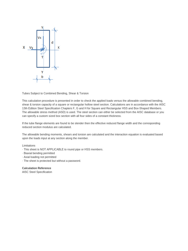 Rectangular HSS & Box Shaped Members - Combined Bending Shear and To | PDF