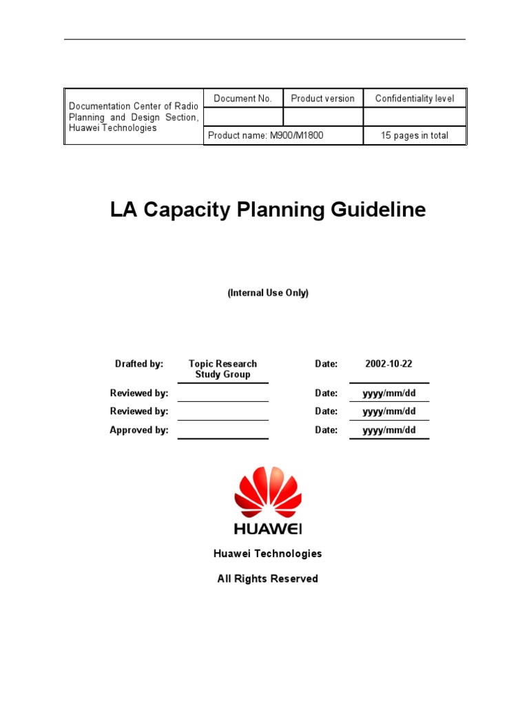 LA Capacity Planning Guidelines for GSM | PDF | Telecommunications ...