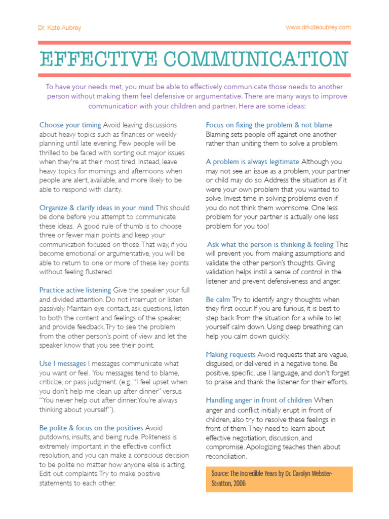 Effective Communication | PDF | Anger | Psychological Concepts
