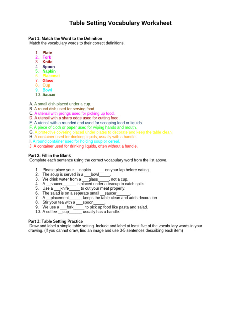 Table Setting | PDF