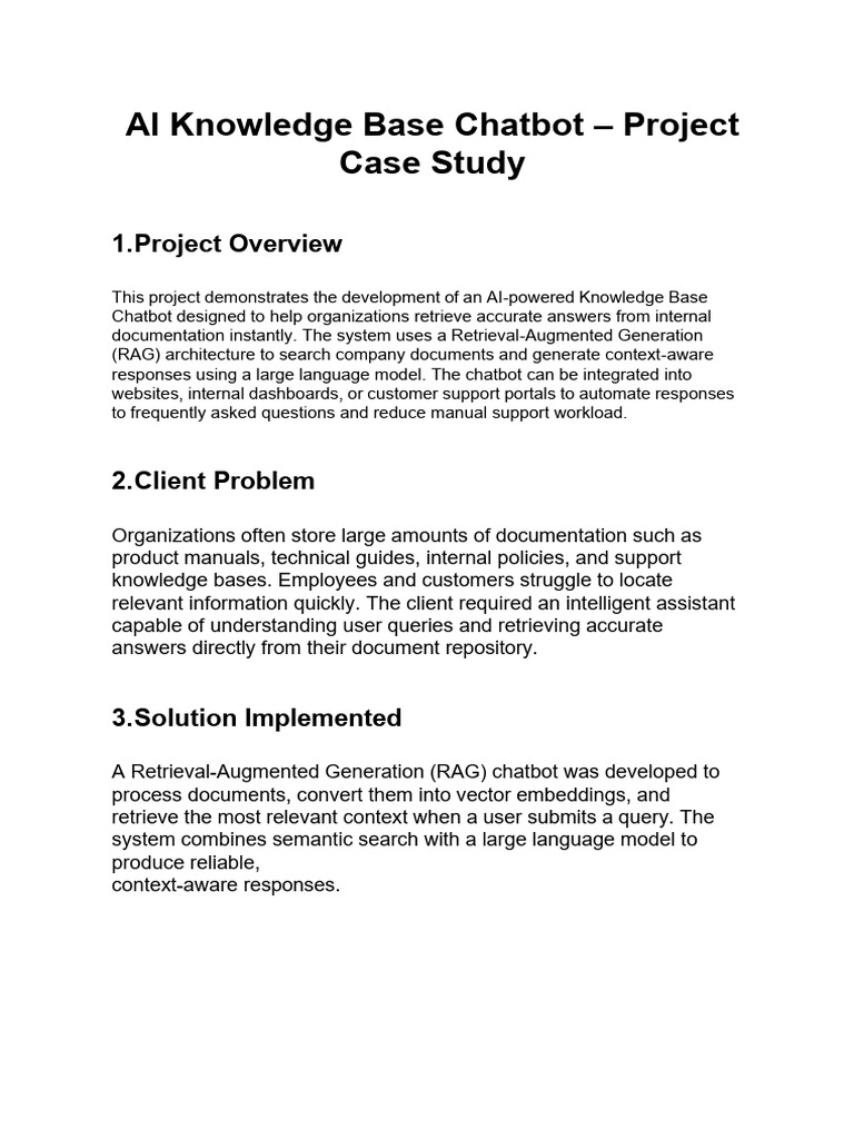 Ai Chatbot Case Study Sample v2 | PDF | Information Retrieval ...