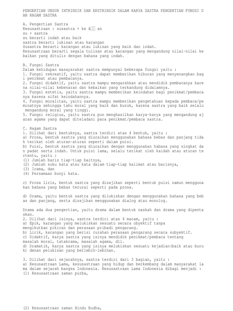Pengertian Unsur Intrinsik Dan Ekstrinsik Menurut Para  