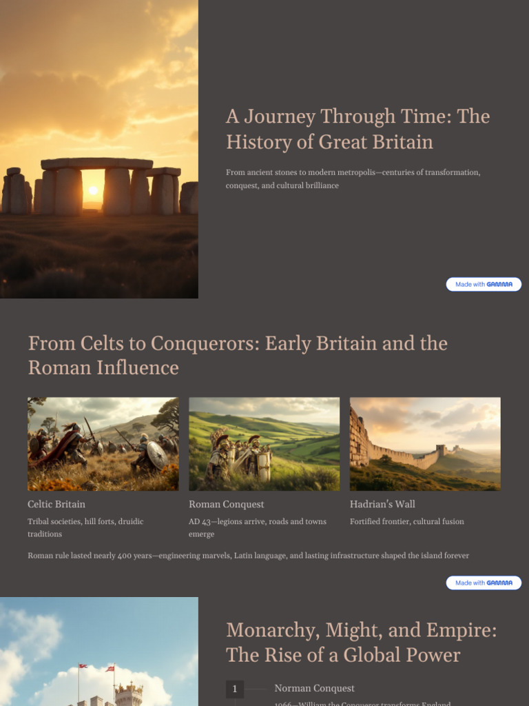 A Journey Through Time The History of Great Britain | PDF