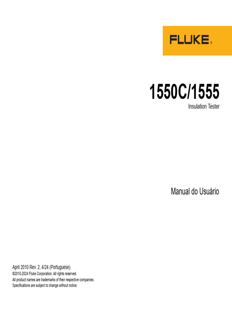 Megometro Fluke 1555 Manual | PDF | Fonte de energia | Rede elétrica