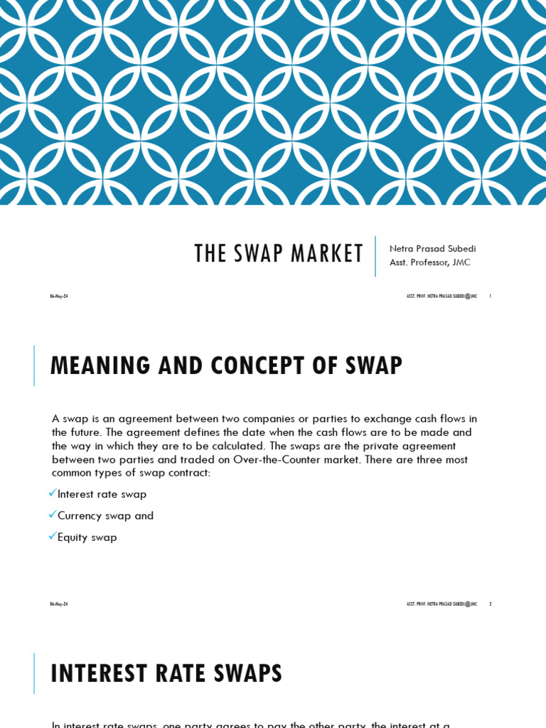 The Swap Market | PDF | Swap (Finance) | Interest Rate Swap