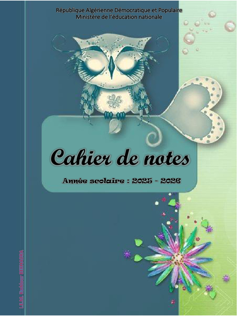 Cahier de Notes3 - 2025 - 2026.pdf Version 1 | PDF