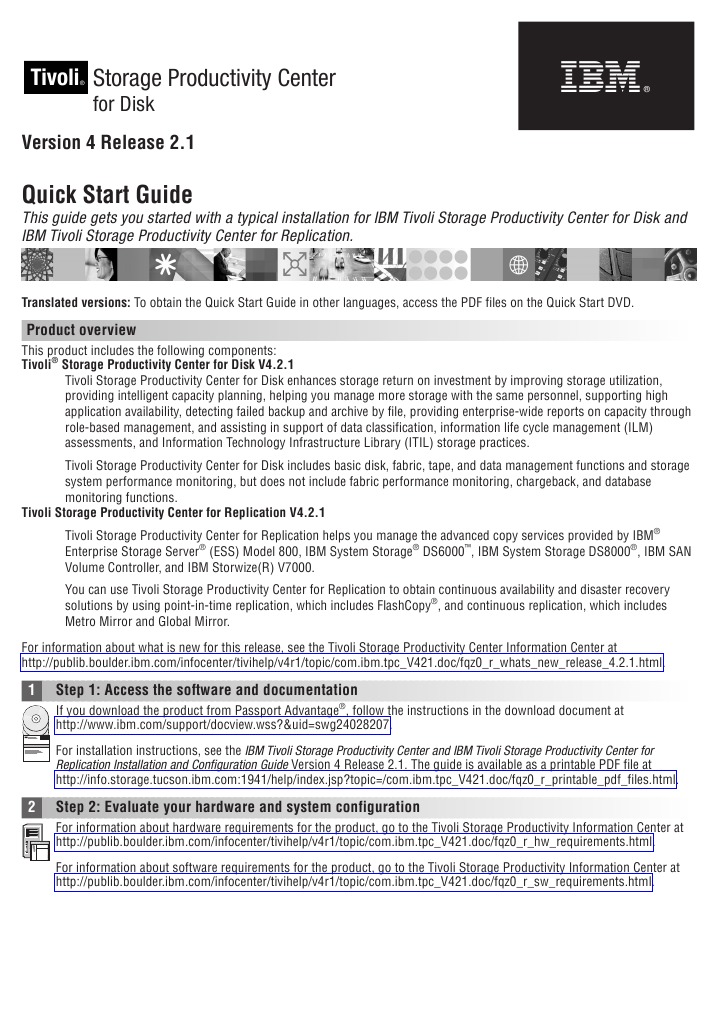 Storage Productivity Center: Quick Start Guide | PDF | Computer Data ...