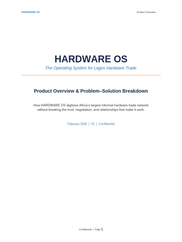 HARDWARE OS Product Overview | PDF | Prices | Database Transaction